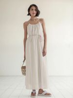 Vestido Midi Fio Tinto Com Amarração