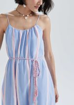 Vestido Midi Fio Tinto Com Amarração