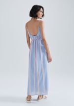 Vestido Midi Fio Tinto Com Amarração