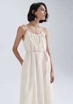 Vestido Midi Fio Tinto Com Amarração