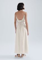 Vestido Midi Fio Tinto Com Amarração