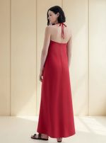 Vestido Midi Halterneck Em Viscolinho