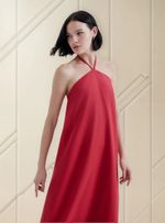 Vestido Midi Halterneck Em Viscolinho