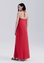 Vestido Midi Halterneck Em Viscolinho