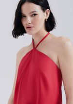 Vestido Midi Halterneck Em Viscolinho