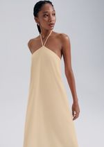 Vestido Midi Halterneck Em Viscolinho