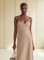 Vestido Midi Com Bordado E Linho