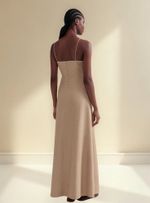 Vestido Midi Com Bordado E Linho