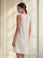 Vestido Curto Evasê Com Linho