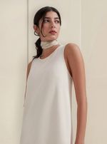 Vestido Curto Evasê Com Linho