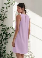 Vestido Curto Evasê Com Linho