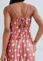 Vestido Longo Estampado Com Franzidos