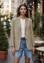 Blazer Feminino Com Linho