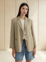Blazer Feminino Com Linho