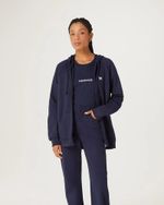 Calça Feminina Mom Em Sarja Azul-marinho 40