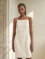 Vestido Curto Acinturado Com Linho