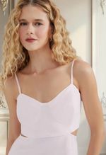 Vestido Midi Evasê Com Lastex Em Linho