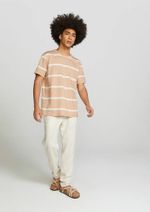 Camiseta Masculina Listrada Com Linho Bossa