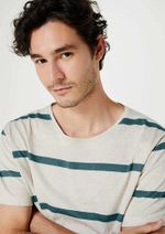 Camiseta Masculina Listrada Com Linho Bossa