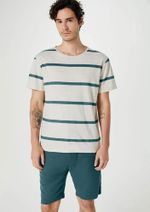 Camiseta Masculina Listrada Com Linho Bossa