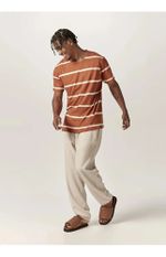 Camiseta Masculina Listrada Com Linho Bossa