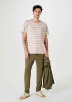Camiseta Masculina Listrada Com Linho Bossa