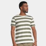 Camiseta Masculina Listrada Com Linho Bossa