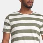 Camiseta Masculina Listrada Com Linho Bossa