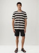 Camiseta Masculina Listrada Com Linho Bossa