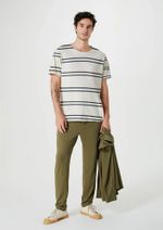 Camiseta Masculina Listrada Com Linho Bossa