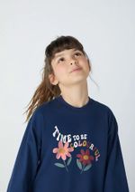 Vestido Curto Infantil Manga Longa Estampado