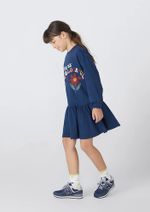 Vestido Curto Infantil Manga Longa Estampado