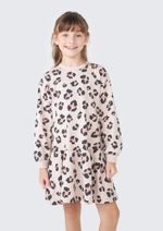 Vestido Curto Infantil Manga Longa Estampado