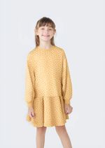 Vestido Curto Infantil Manga Longa Estampado