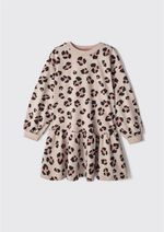 Vestido Curto Infantil Manga Longa Estampado