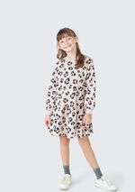 Vestido Curto Infantil Manga Longa Estampado