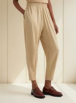 Calça Feminina Slouchy Cintura Alta Com Linho