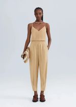 Calça Feminina Slouchy Cintura Alta Com Linho