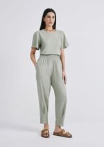 Calça Feminina Slouchy Cintura Alta Com Linho