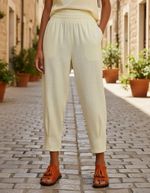 Calça Feminina Slouchy Cintura Alta Com Linho