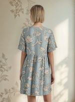 Vestido Curto Estampado Em Viscolinho