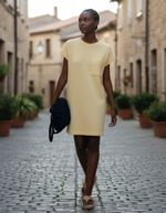 Vestido Básico Manga Curta Em Malha