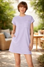 Vestido Básico Manga Curta Em Malha