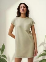Vestido Básico Manga Curta Em Malha