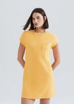 Vestido Básico Manga Curta Em Malha