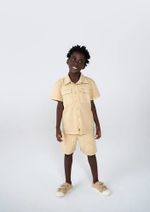 Camisa Infantil Menino Manga Curta Em Sarja