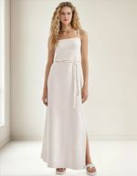 Vestido Midi Texturizado Com Linho