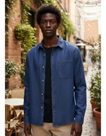 Camisa Masculina Manga Longa Em Jeans