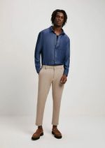 Camisa Masculina Manga Longa Em Jeans