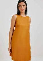 Vestido Básico Curto Trapézio Em Viscose